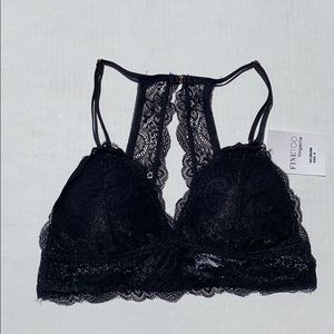 Fine Too Lace Bra Black Size Small
